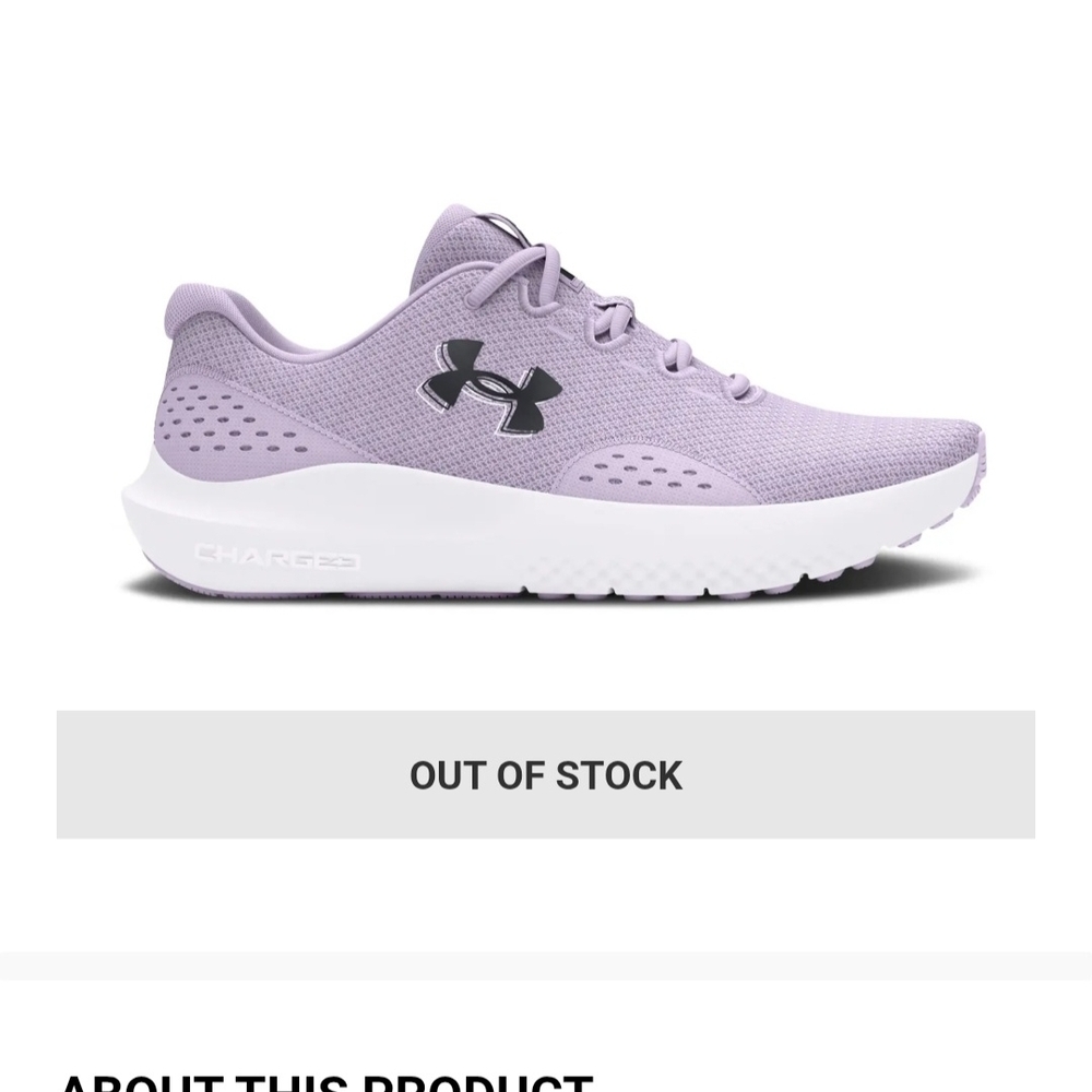 Under Armour Women's Lavender Knit Trainer with White Sole. New